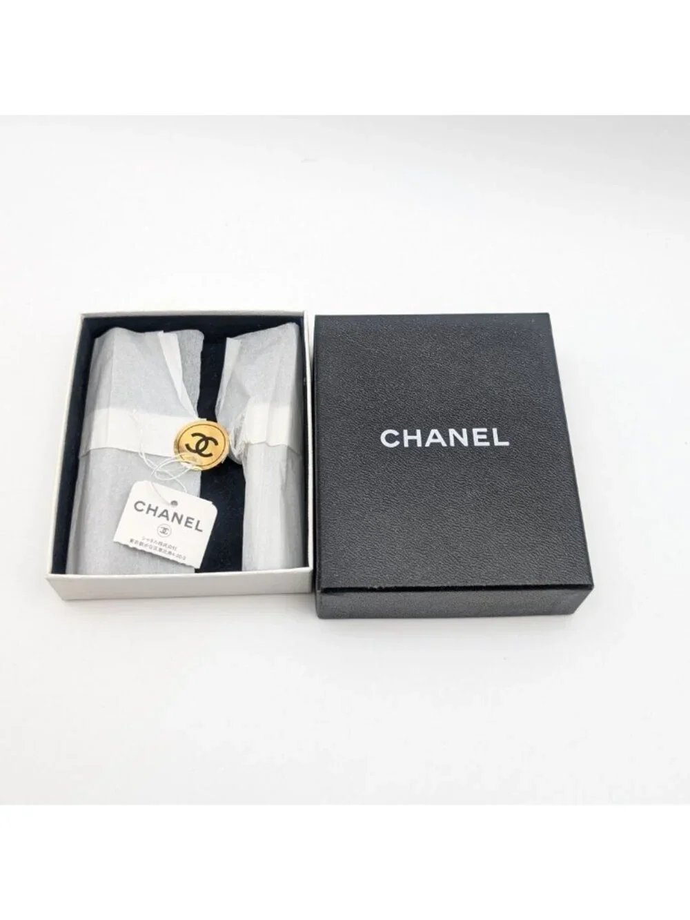 Chanel Brooch CC Logo Scissors Gold Rhinestone